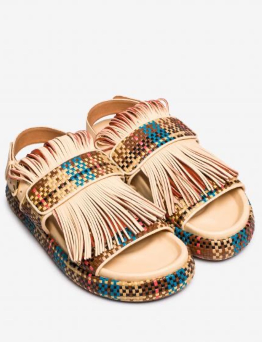 ULLA JOHNSON Fringed Woven Leather Sandals - Picture 5 of 13